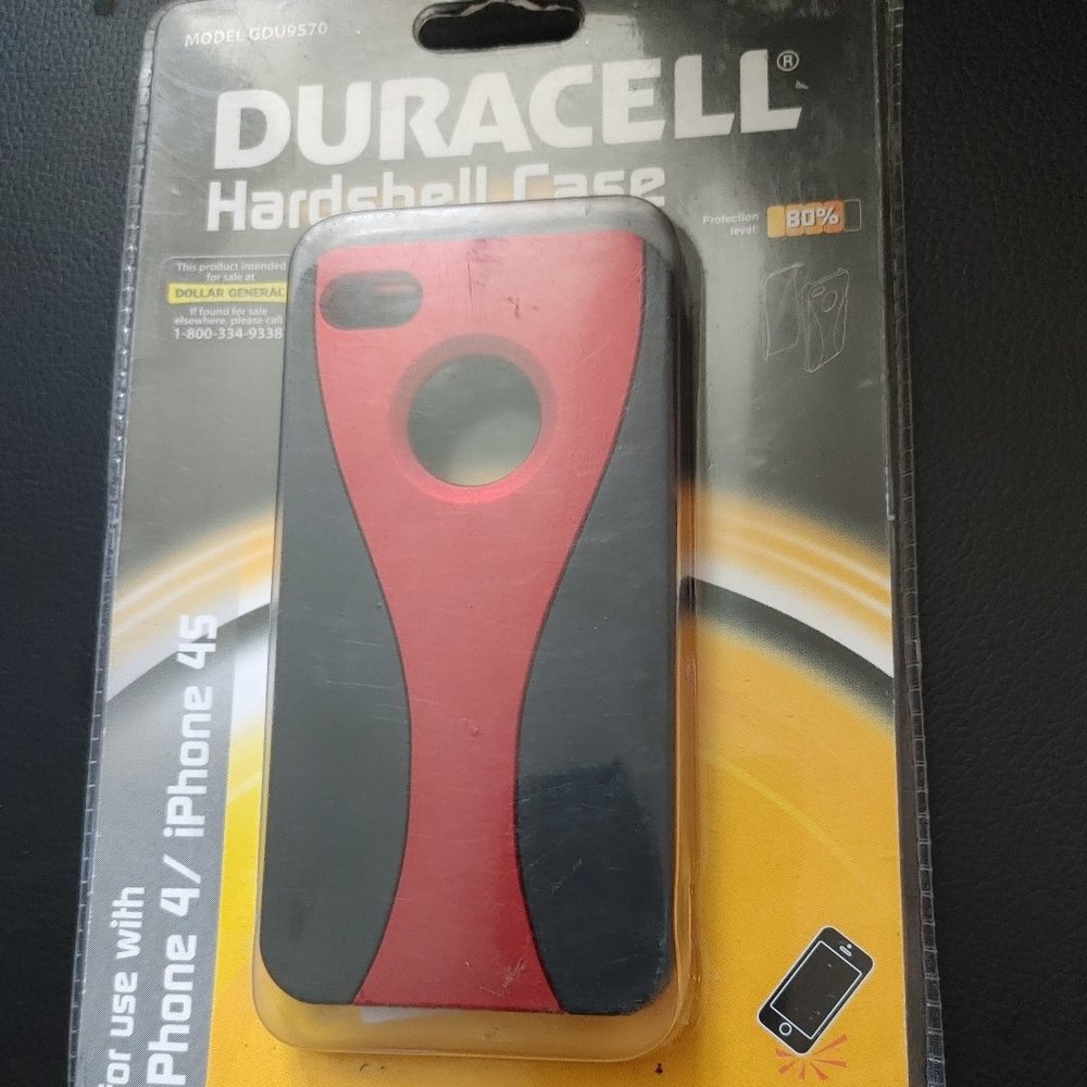 Brand New In Package Duracell Flex Case for iPhone 4 / 4S Black and Red Case